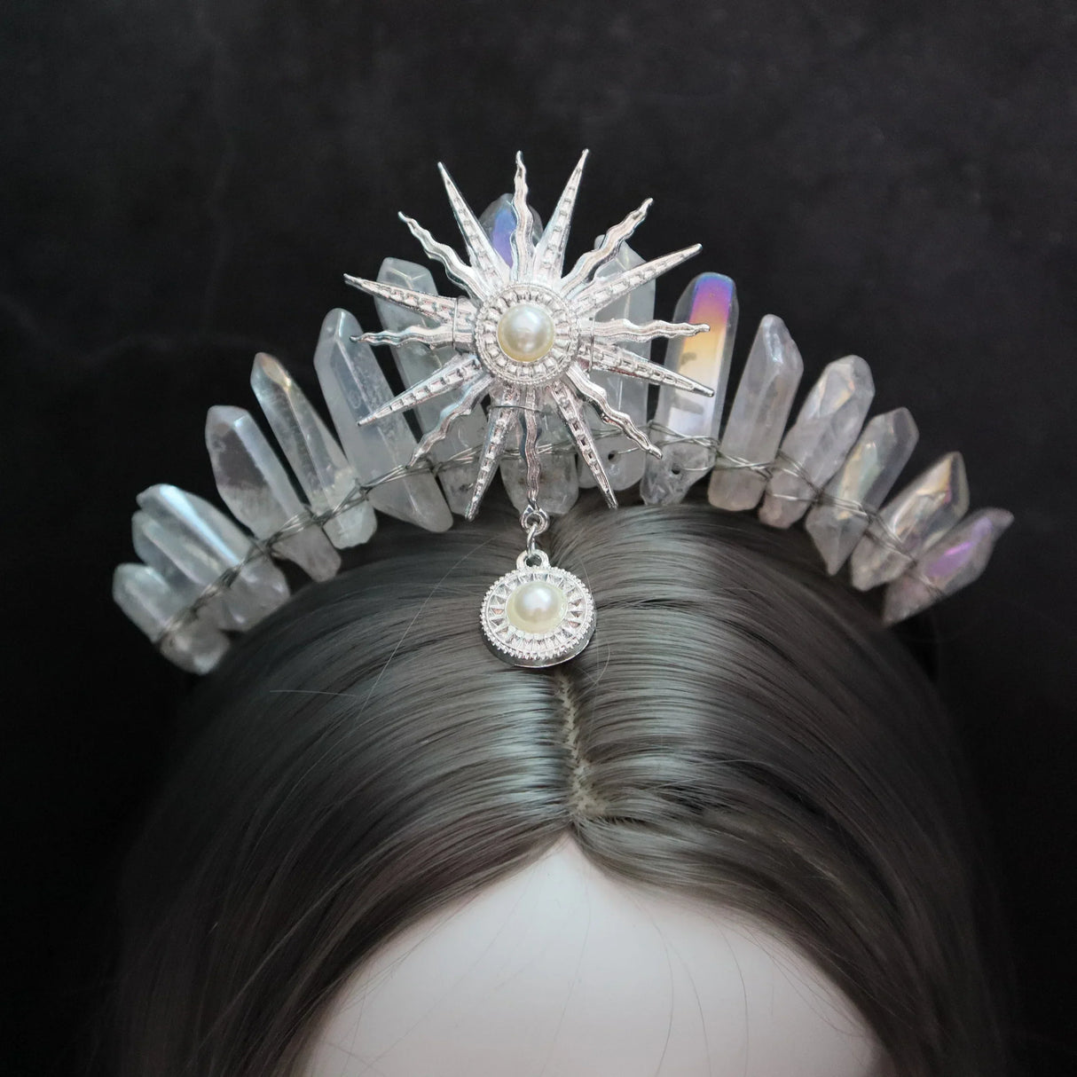 Raw crystal crown The sun goddess crystal Tiaras