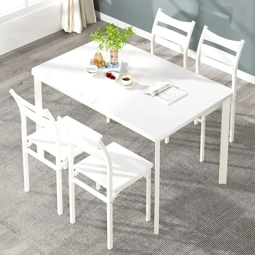 Dining Table Set for 4, Modern 5 Piece
