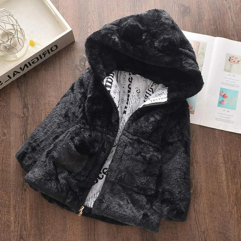 Winter Baby Girls Clothes Faux Fur Coat Fleece
