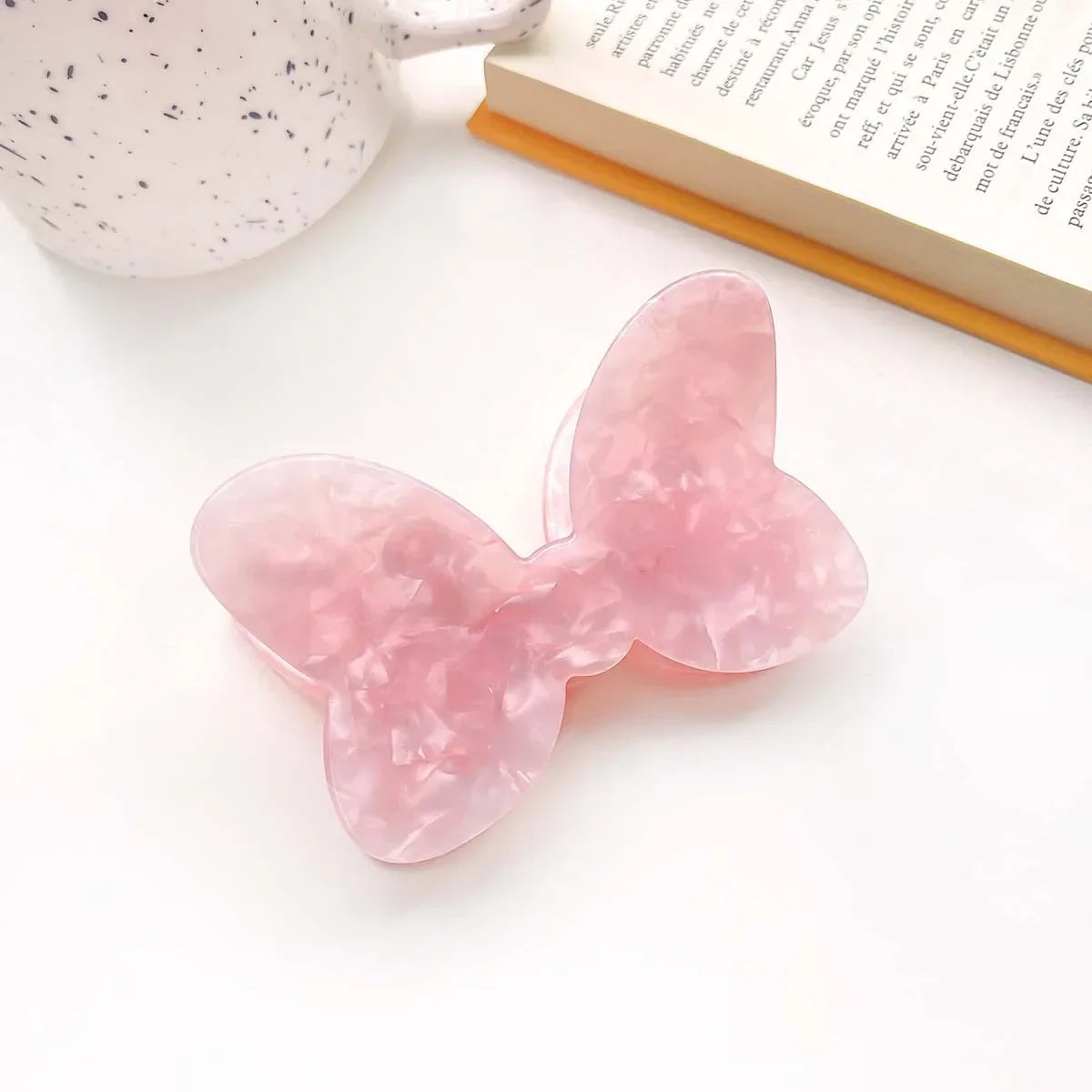 Muweordy Cartoon Bowknot Acrylic Hair Claw for Women
