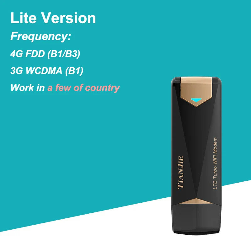 TIANJIE 4G WiFi Router Dongle Wireless Modem Stick