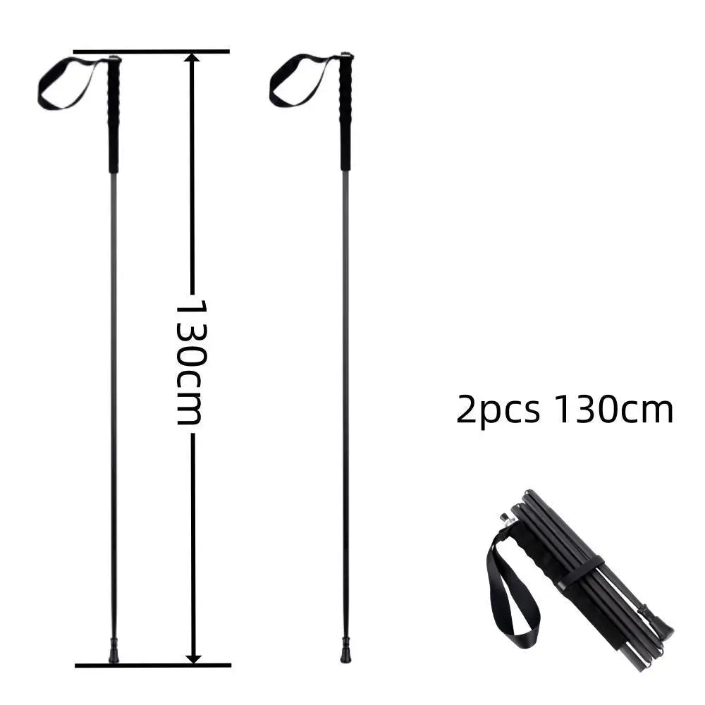 Carbon fiber mountain climbing stick five section ultra light Walking pole(s) camping trip folding mountain trekking pole