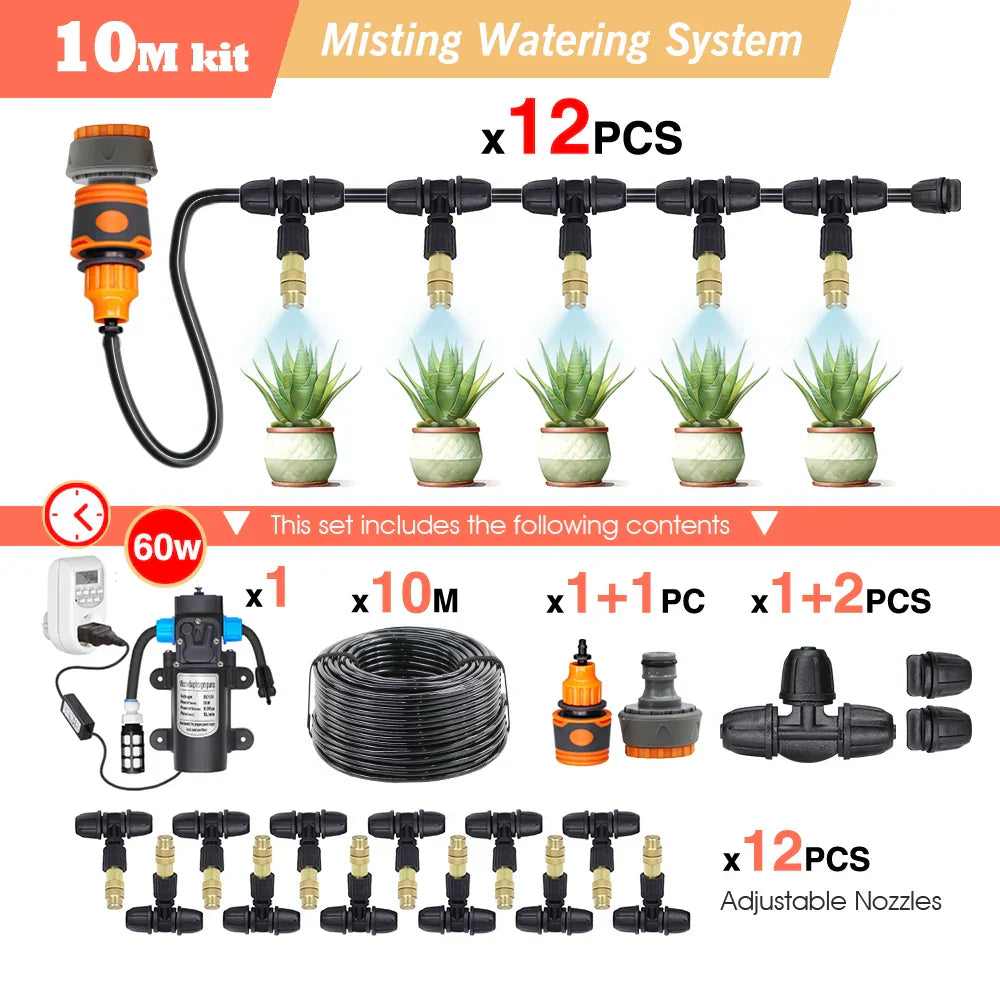 30-5M Garden Adjustable Brass Nozzle Misting Watering System