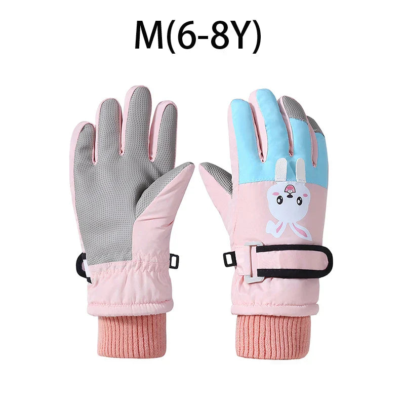 Winter Kids Gloves Thickened Warm Ski FiveFinger Gloves