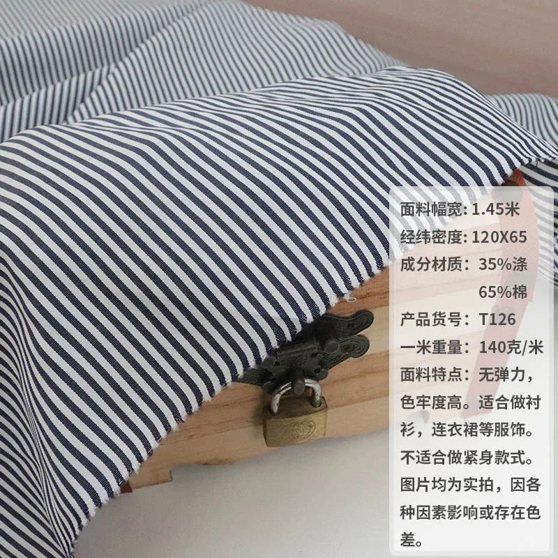 145 Cm*100cm Red Blue White Stripes Fabrics Polyester