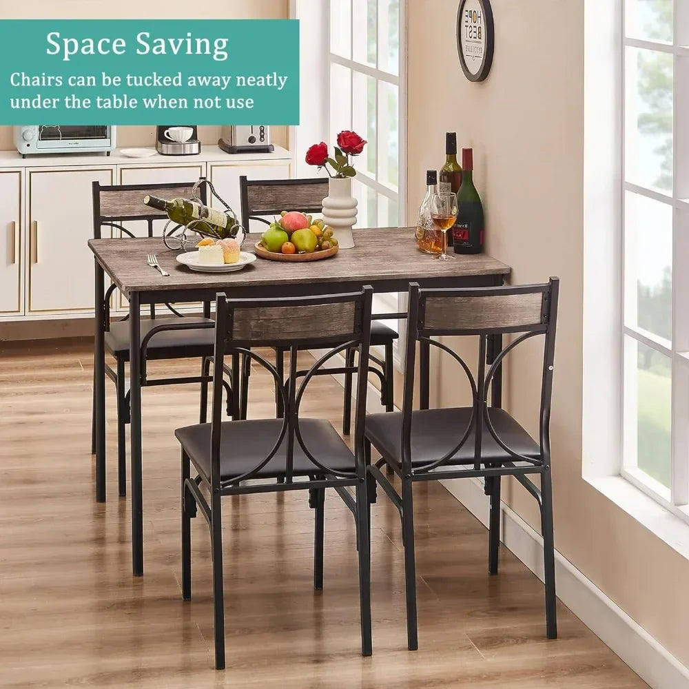 Dinette Table Dining Set for 4 Breakfast Nook
