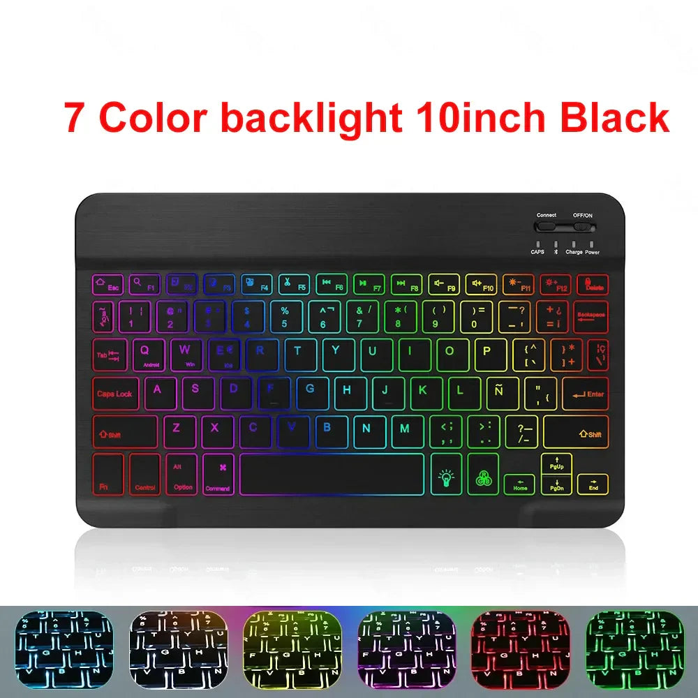 Wireless Bluetooth Keyboard 10inch Backlit Keyboard Backlight Touchpad