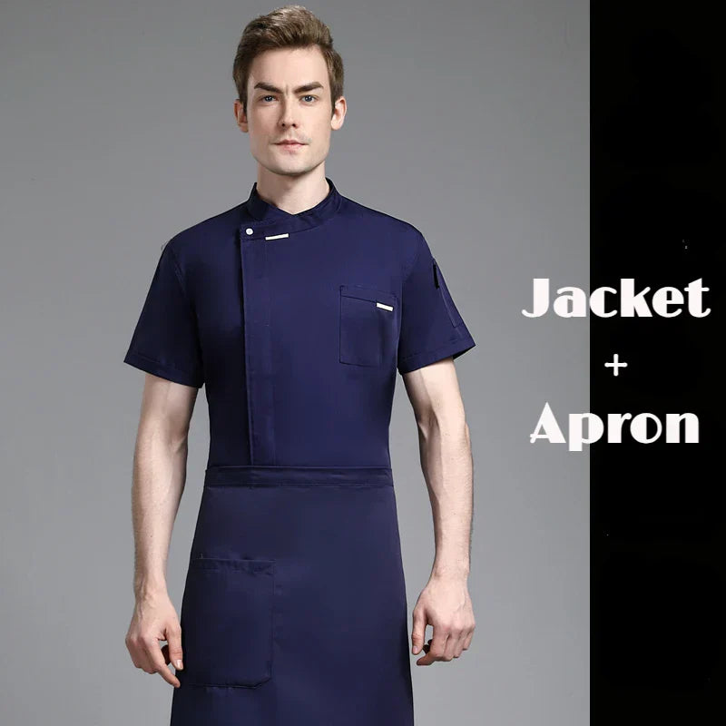 Unisex Chef Jacket ShortLong Sleeve Men Women Crossover