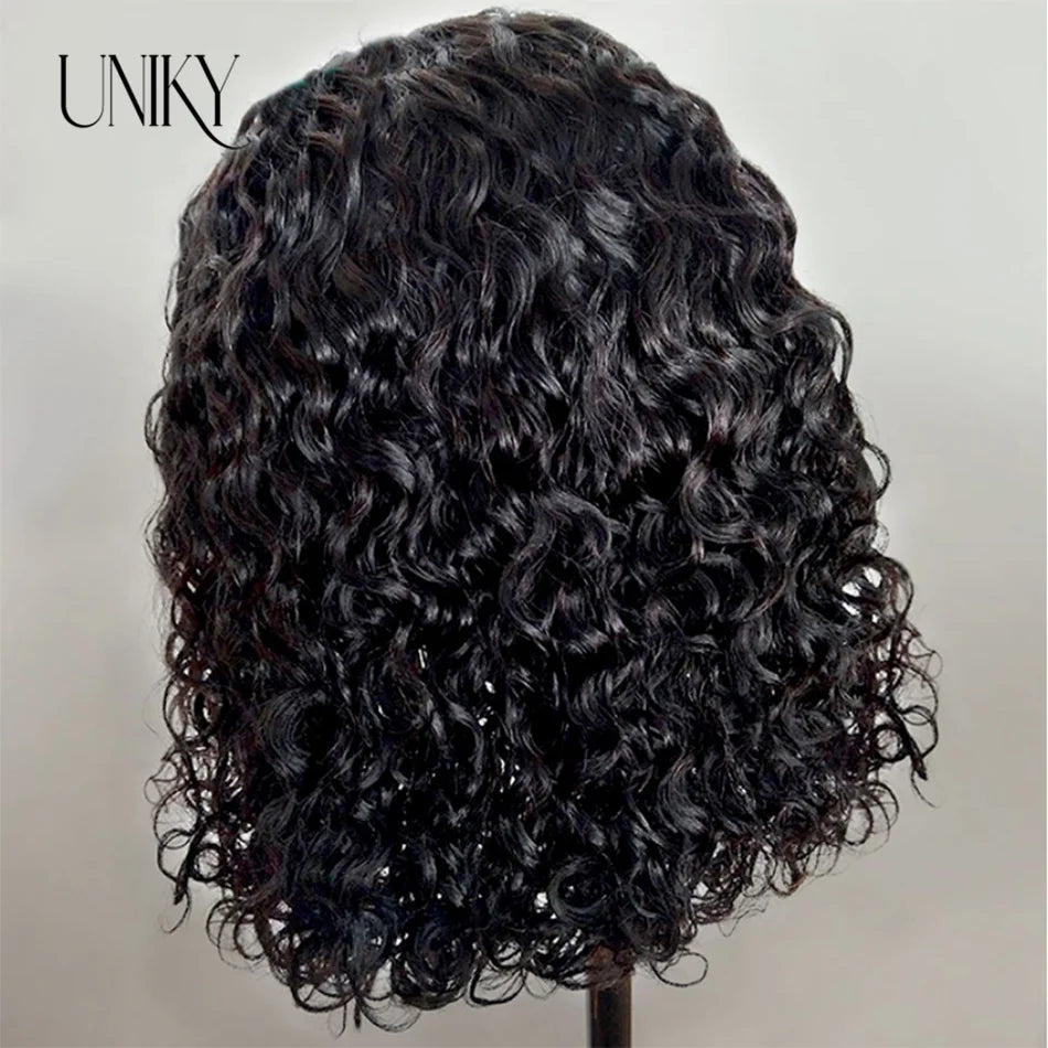 Water Wave Lace Wigs 180Density Transparent 4x4 Closure
