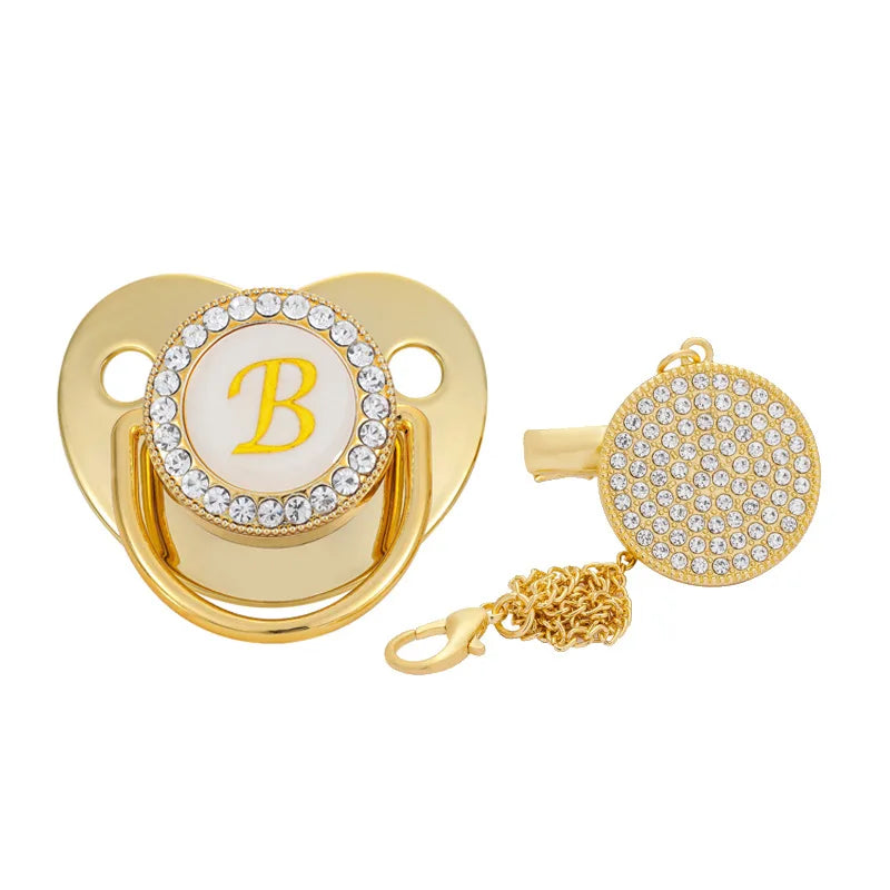 2023New Gold Diamond Baby Pacifier With With Dust
