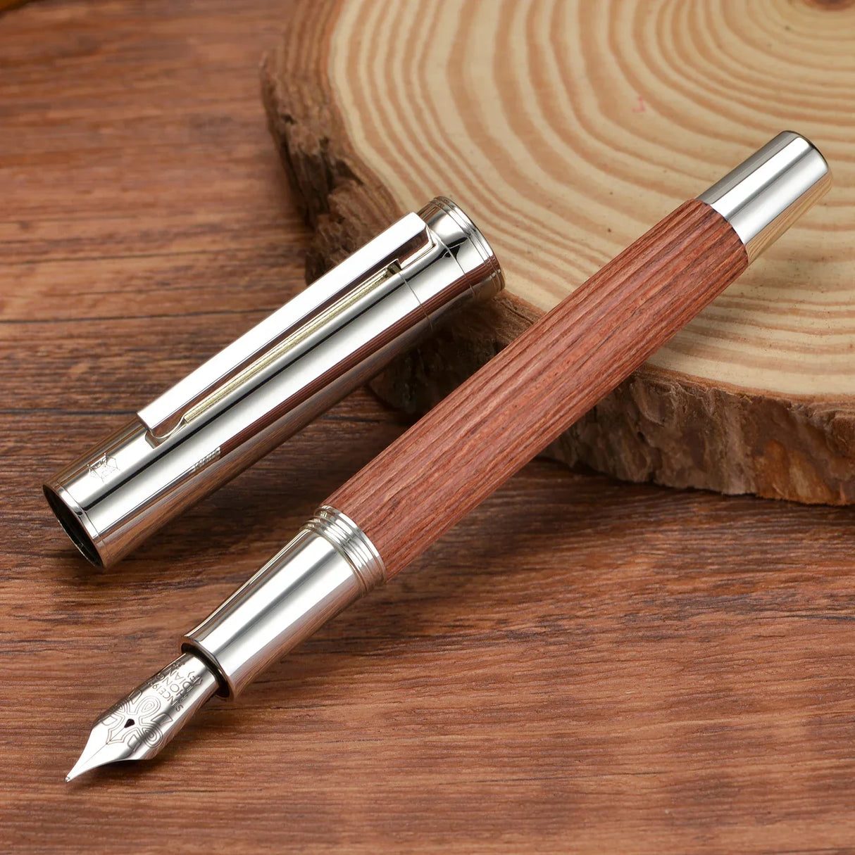 Retro Hongdian 1866 Wood Fountain Pen #35 EF/F