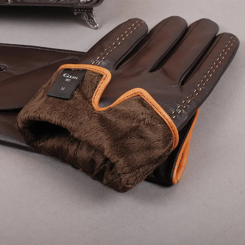Gours Winter Men's Genuine Leather Gloves New Brand