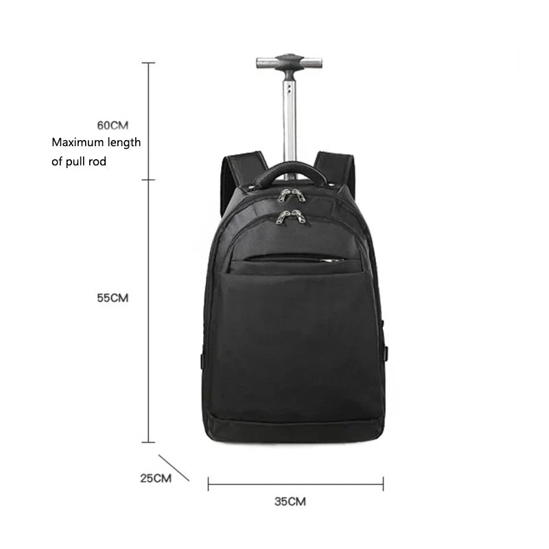 Pulley Luggage Backpack Solid Oxford Cloth Boarding Travel