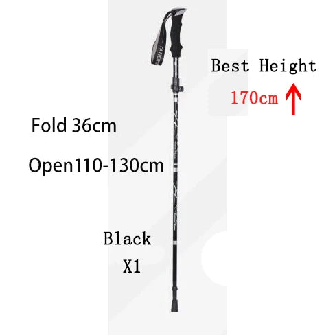 Outdoor Portable 5-Section Fold Trekking Pole Camping Walking