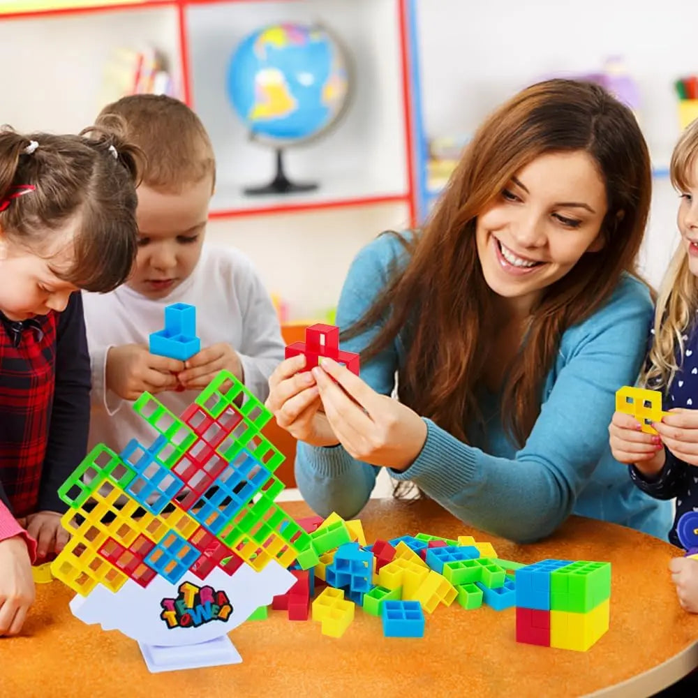 Balance Stacking Board Bricks Kids Adults Tower Block
