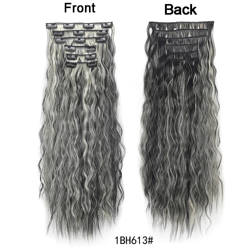 Long Curl Wave Clip In Hair Extensions 6Pcs/Set