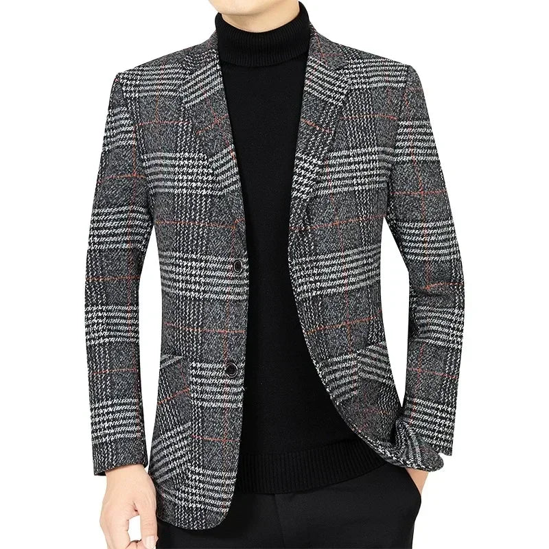 2024 Men's Fashion Blazer Jacket Suit England Style