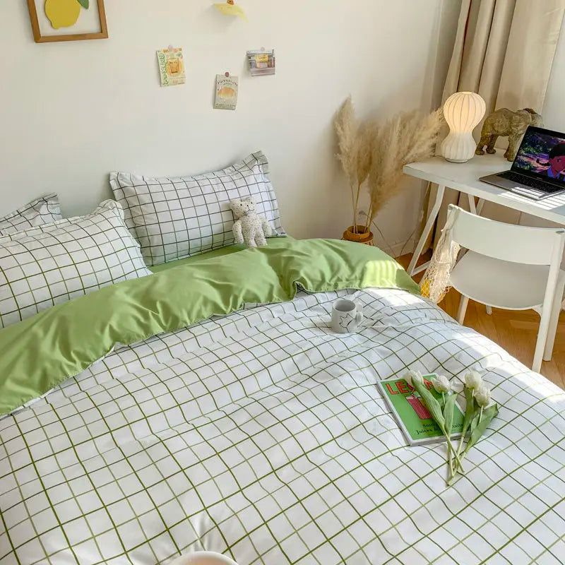 Ins Simple Style Duvet Cover Set with Pillowcases