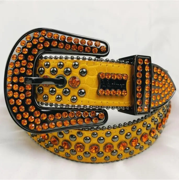 2024 Luxury Strap Men Women Rhinestones Belt Western