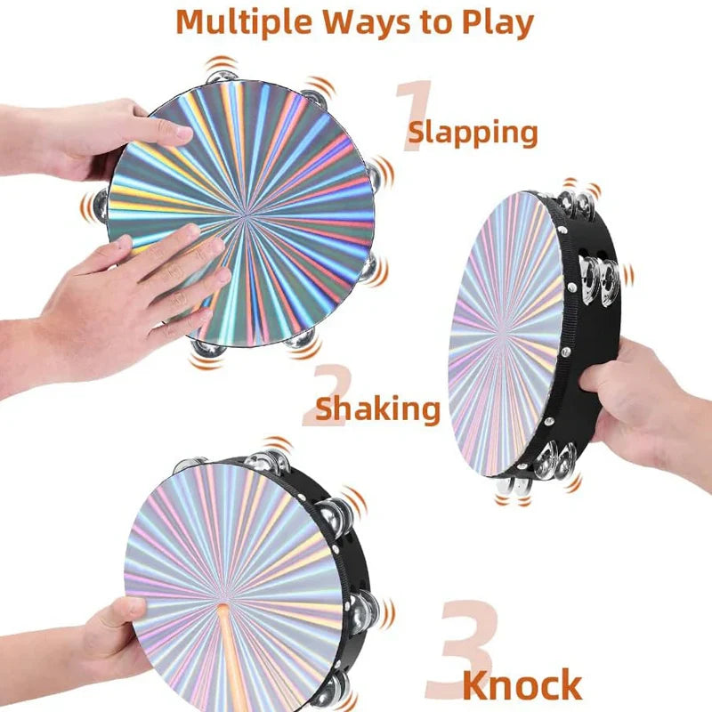 New 8 Inch Double Row Drums Professional Tambourine