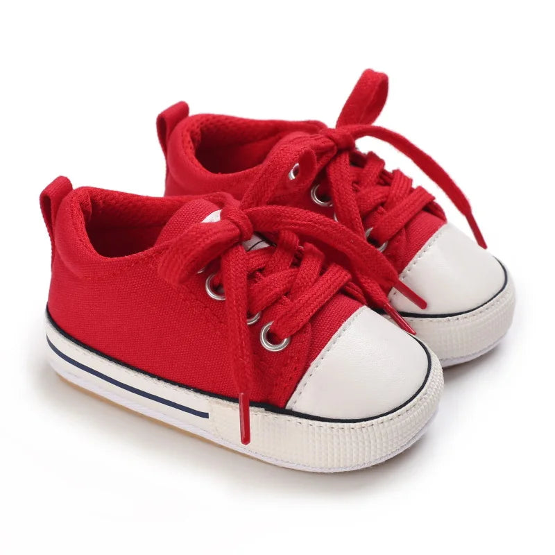 2023 New Baby Casual Shoes 4-color Lace-up Canvas