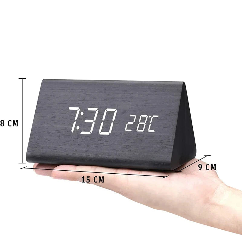 Modern Wooden Led Smart Alarm Clocks For Bedrooms