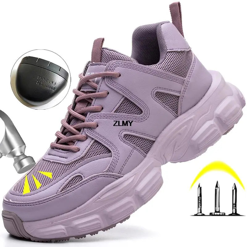 Women Safety Shoes New Steel Toe Work Safety