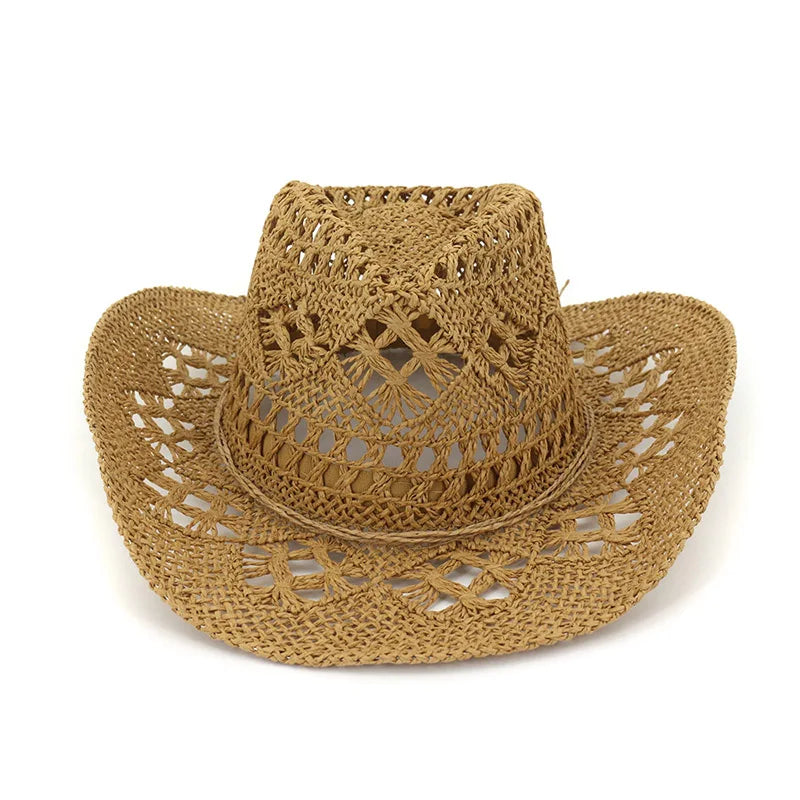 Spring and Summer New Hollow Cowboy Hat Hand-woven