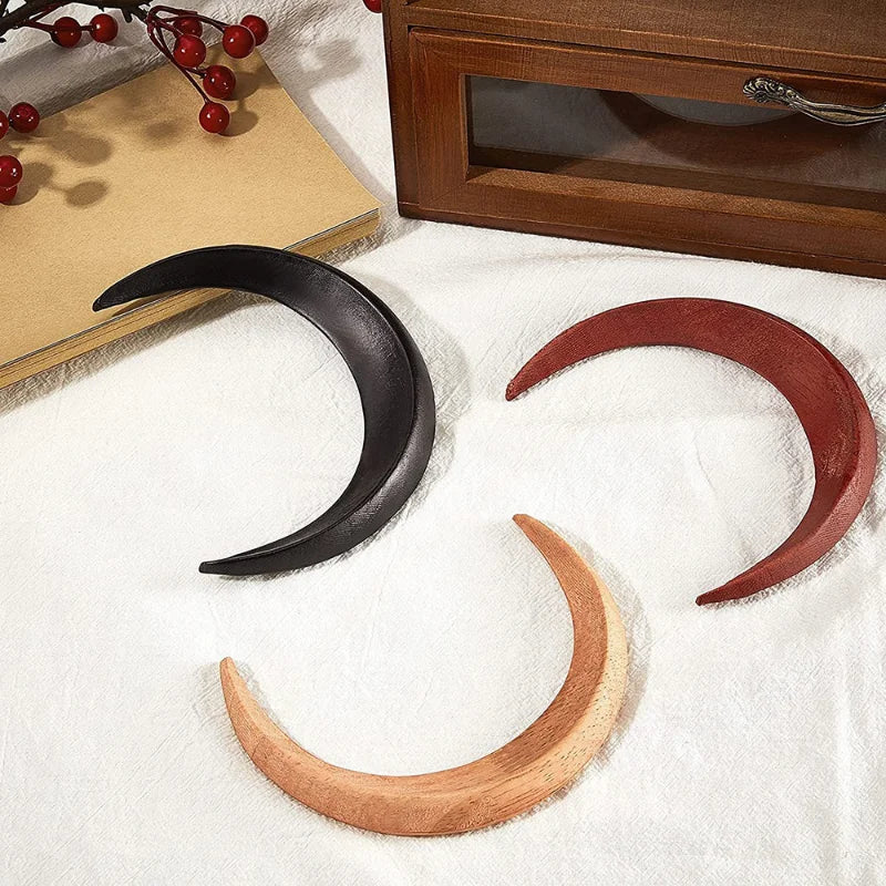 Wood Moon Crescent Shaped Hair Clip Hair Forks