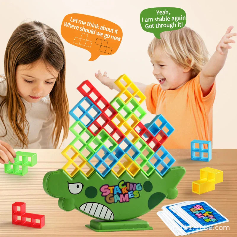 48-64 Stacking Blocks Tetra Tower Balance Game Stacking