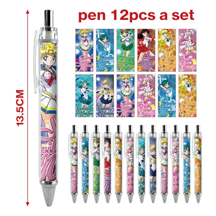 12pcs Anime Figure Sailor Moon Kawaii Cartoon Peripheral