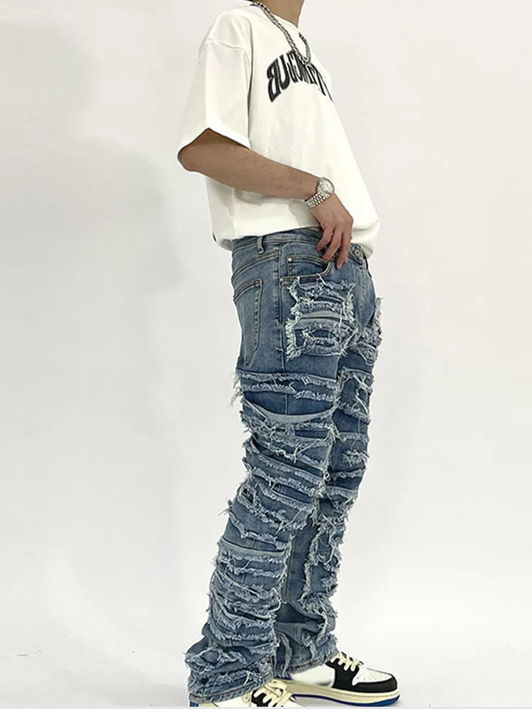 Ripped Retro Hole Distressed Jeans For Men Casual