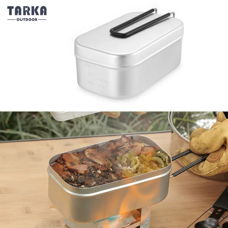 Outdoor Camping Tableware Aluminum Tourist Lunch Box Portable