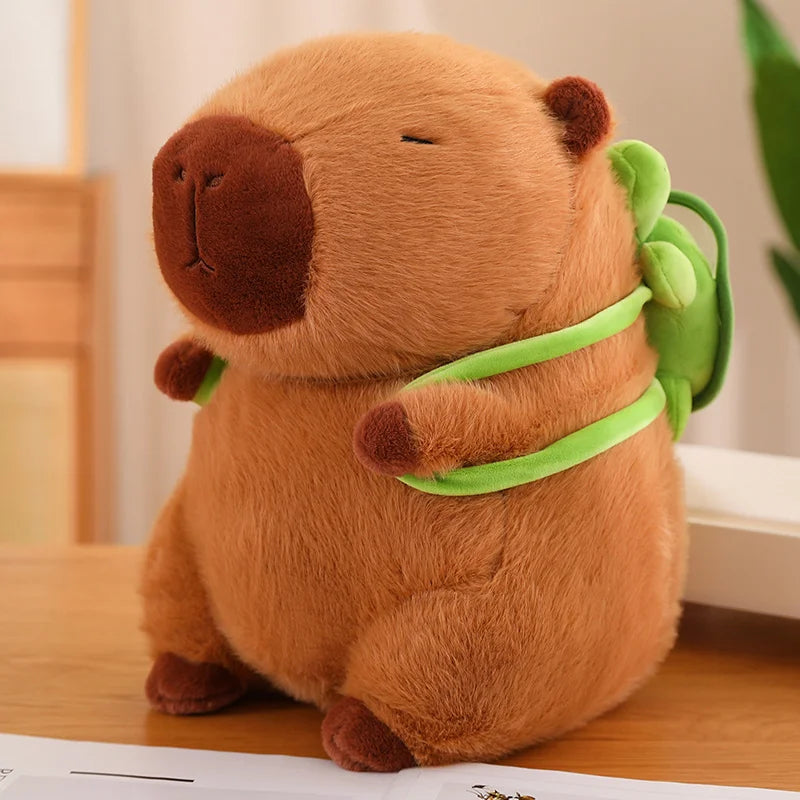 Fluffy Capybara Plush Doll Kawaii Capybara With Tortoise