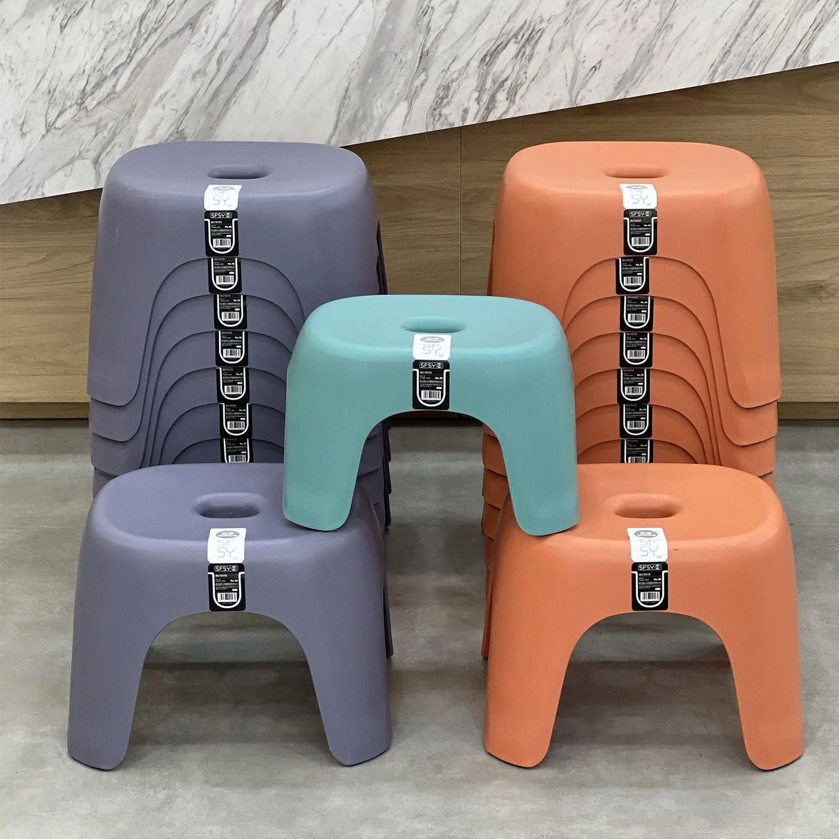 Bathroom Chairs Household Plastic Stool Thickened Stackable Coffee