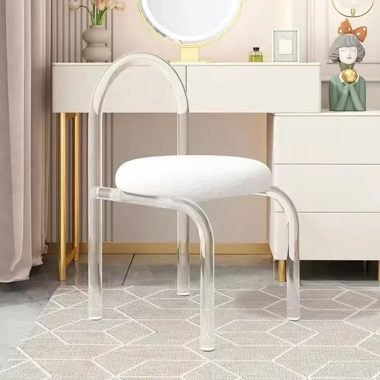 Crystal Makeup Chair Acrylic Furniture Casual Design Backrest