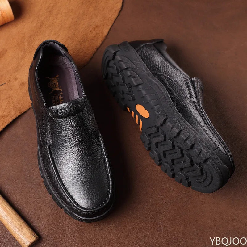 Genuine Leather Shoes Men Loafers Soft Cow Leather