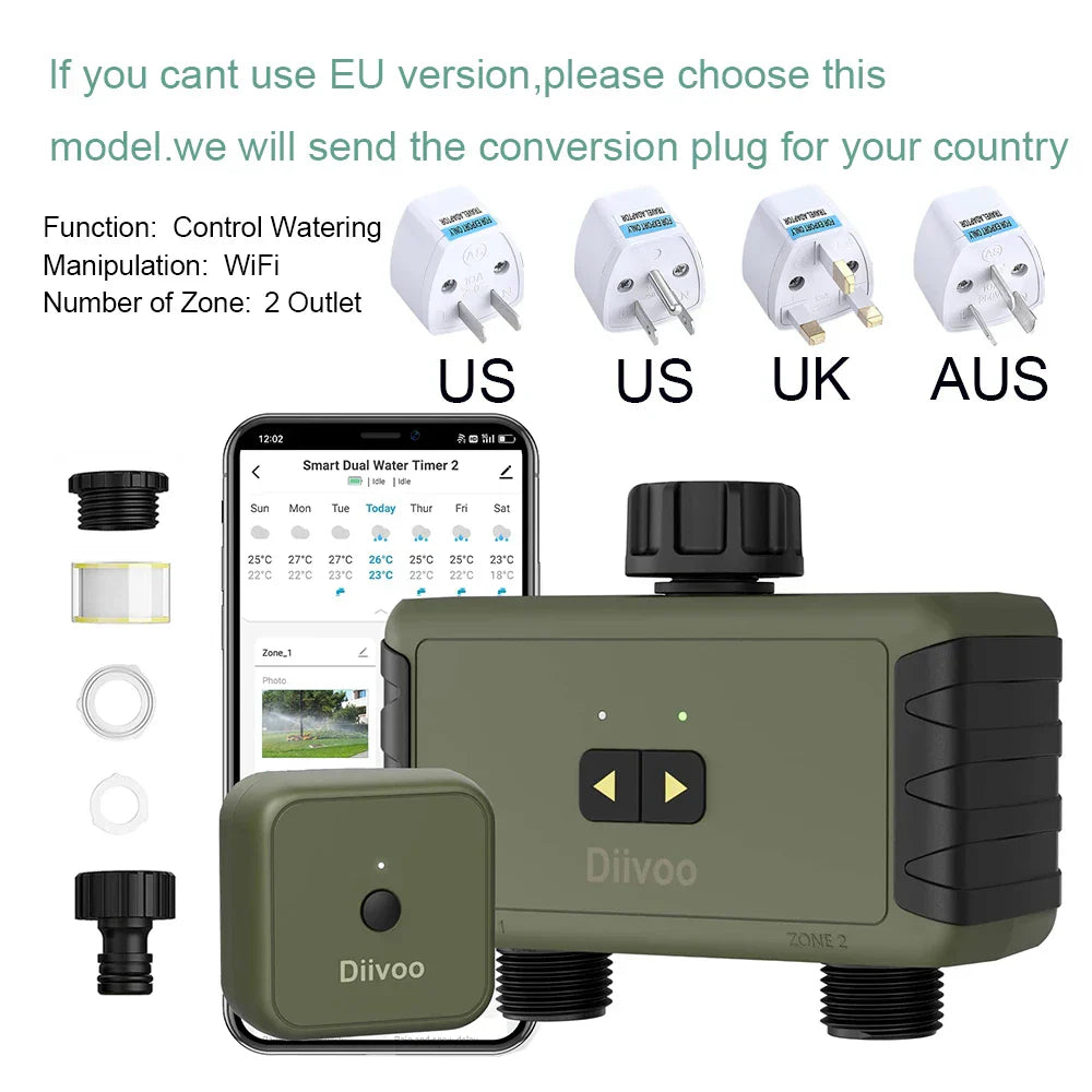 Diivoo WiFi Drip Irrigation Controller Programmable Automatic Irrigation