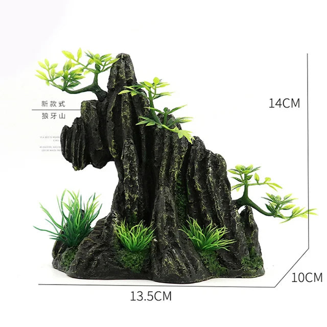 Fish Tank Plant Rockery Multi-style Aquarium Decoration,Resin Artificial
