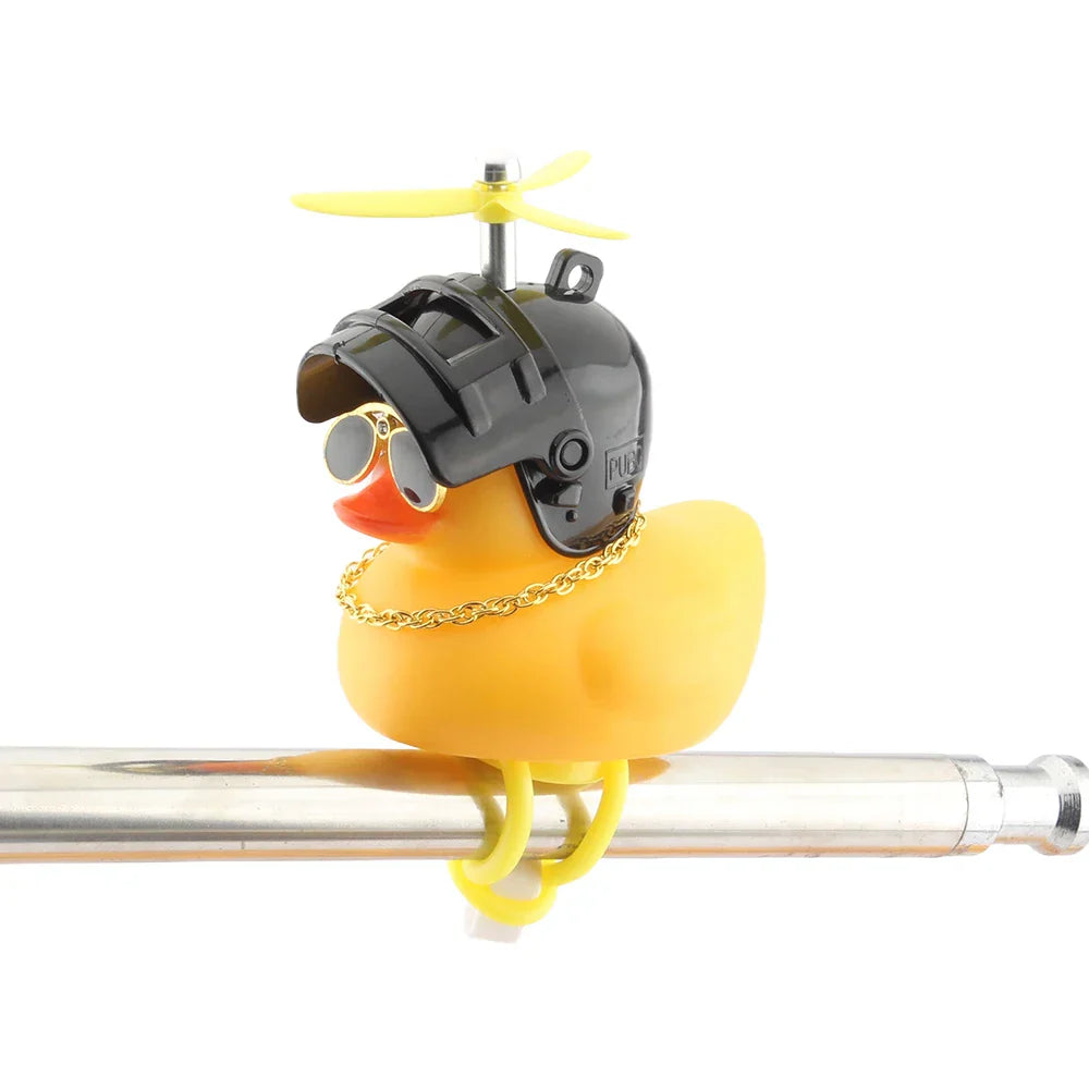 Motorcycle Accessories Cute Duck with Propeller Helmet Broken