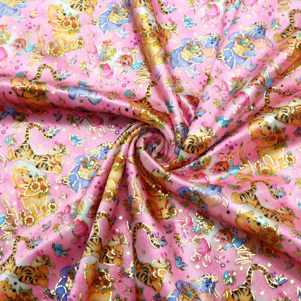 50*145cm Disney Mickey Golden Foil Velvet Fabric 2