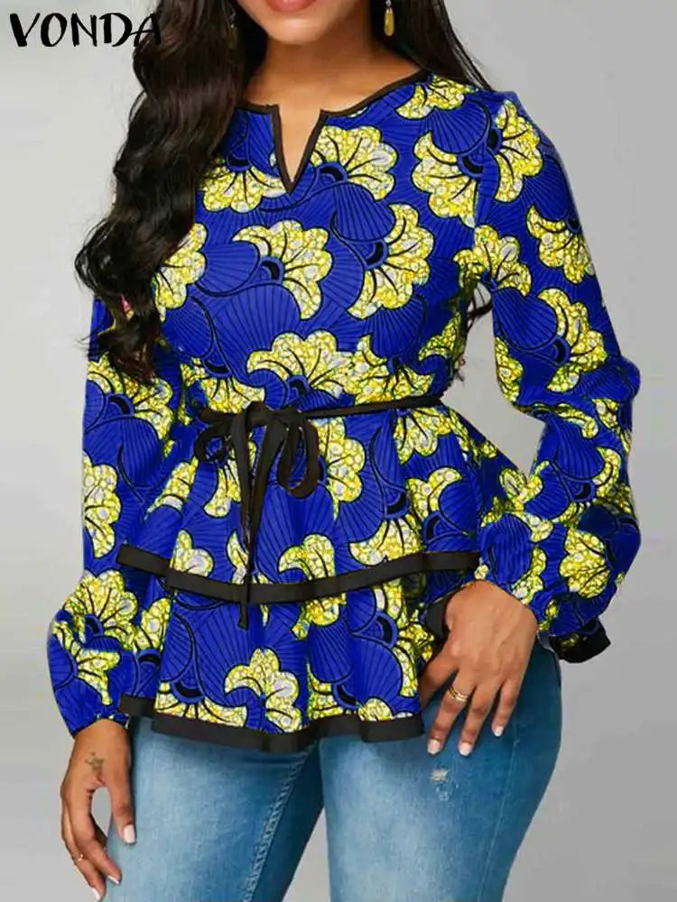 Plus Size 5XL VONDA Bohemian Women Blouse 2023