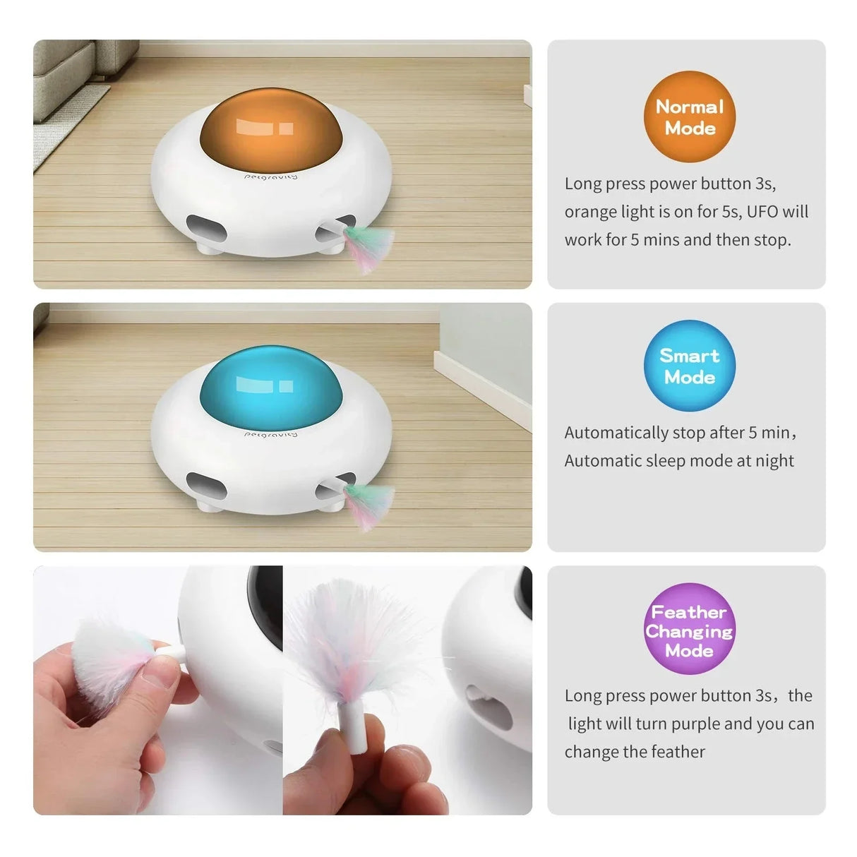 Smart UFO Interactive Cat Toy for Indoor Rotating