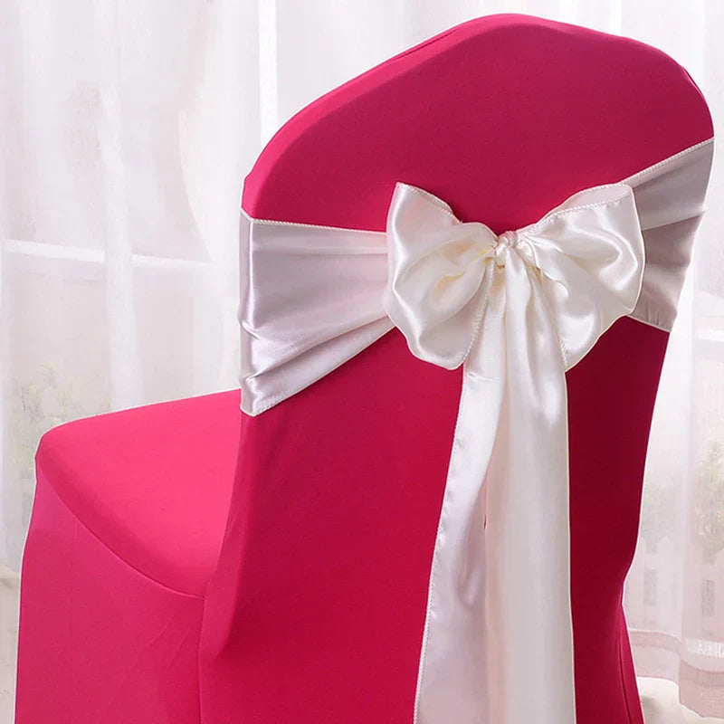 10/100pcs Satin Chair Bow Sashes Wedding Chair Knots