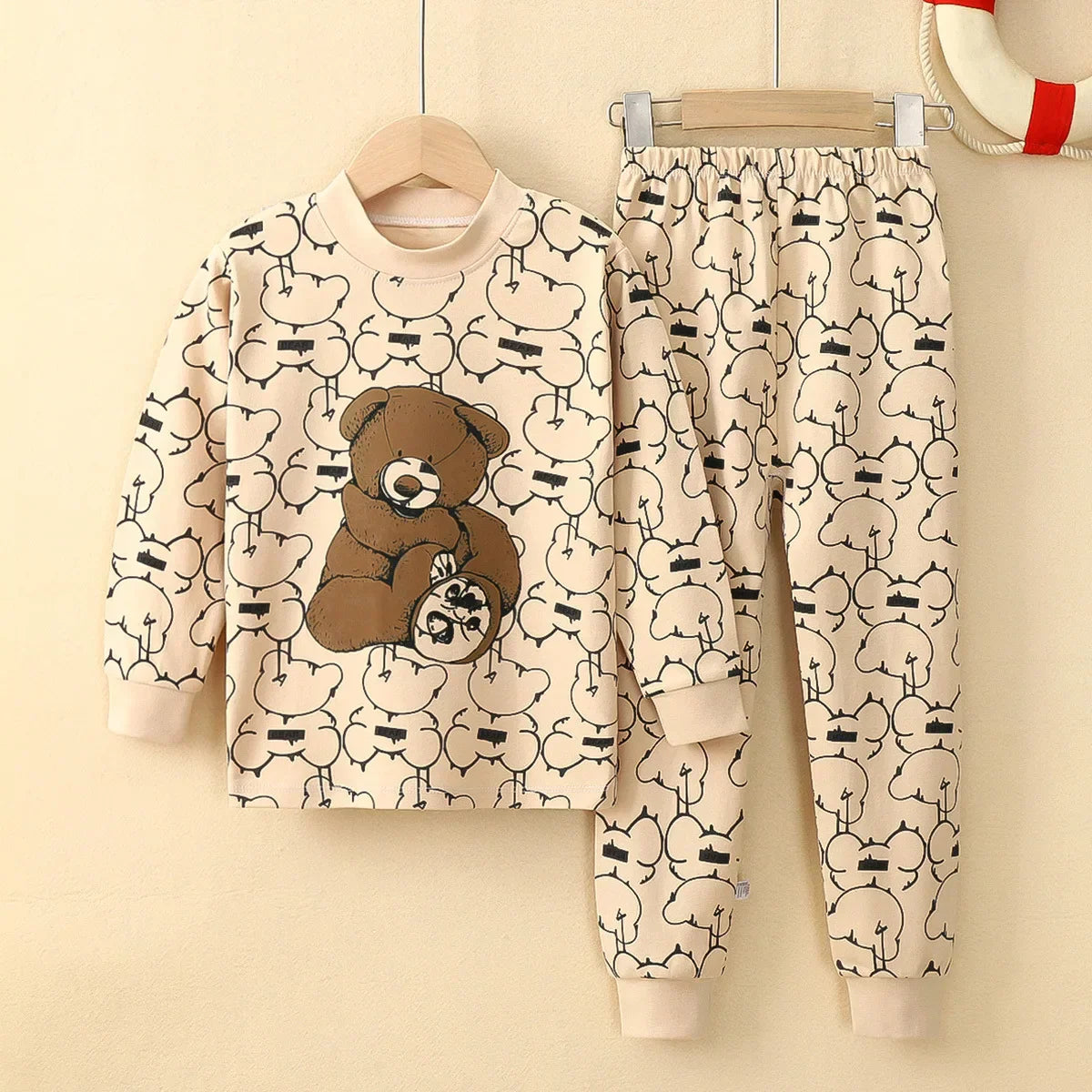 Cotton Child Loungewear Set Long Sleeves Long Pants