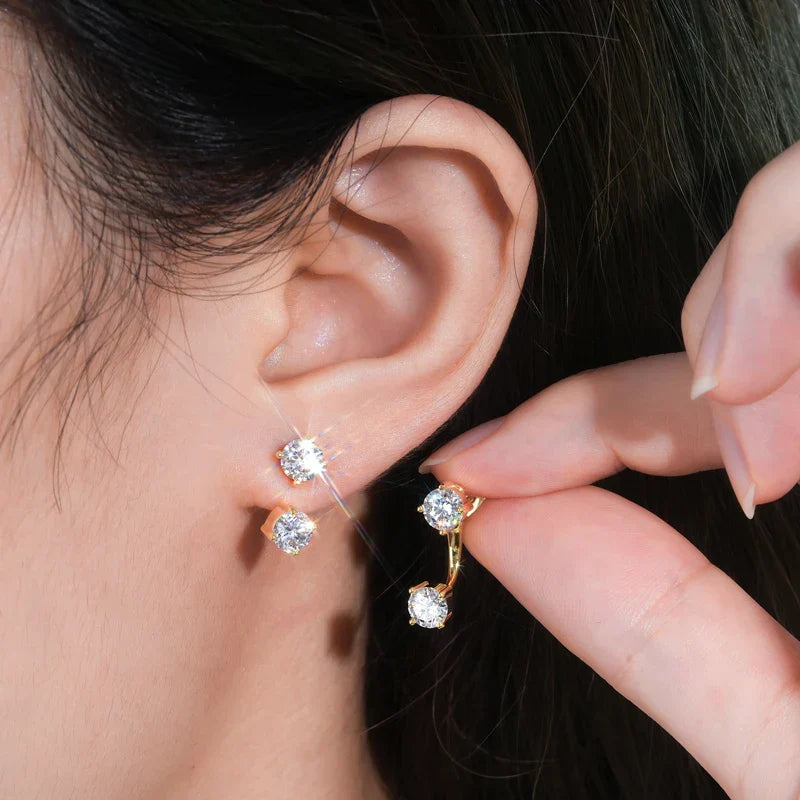 New Stud Earrings 5mm D Color Moissanite Drop