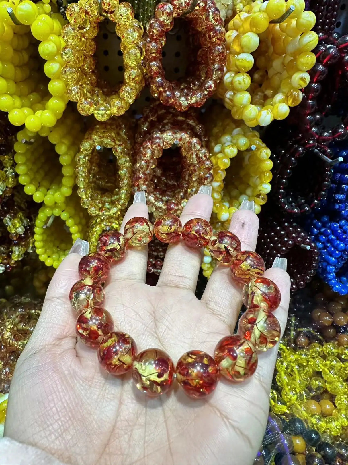 Natural Raw Amber Bracelet Men Women Healing Gemstone