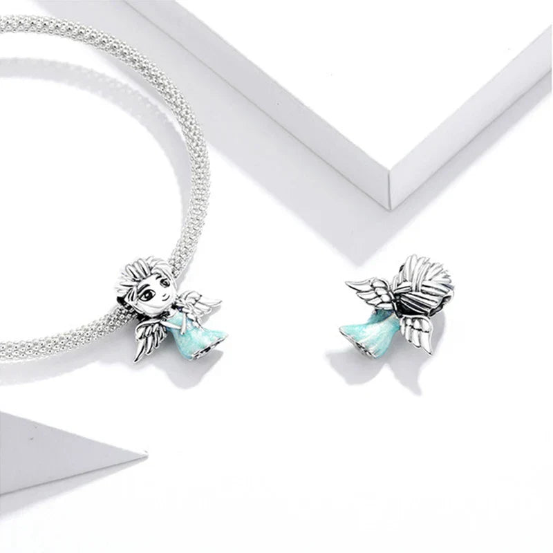 Disney Blue Enamel Ice Snow Olaf Pendant Fit