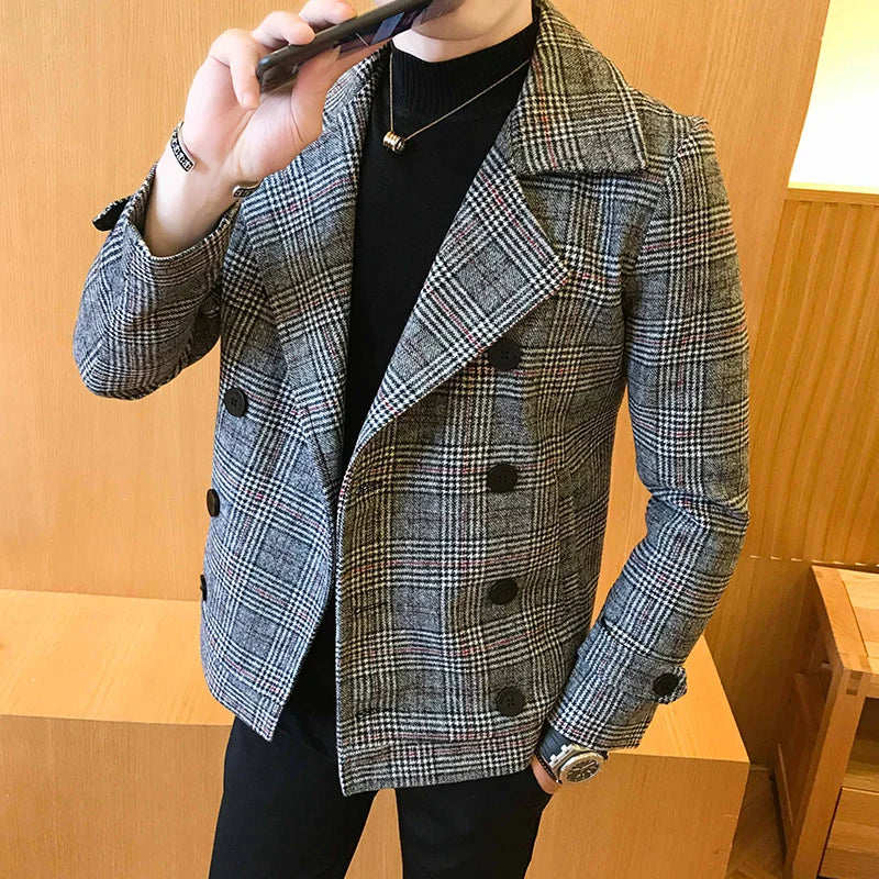 2023 Spring New Men's Slim Suit Coat British