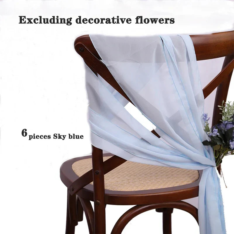 6PCS RUST Chiffon Chair Sashes 30 x 270cm